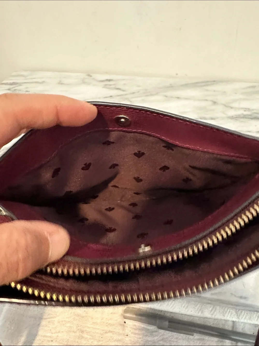 kate spade Burgundy Leather Crossbody with Adjustable Strap